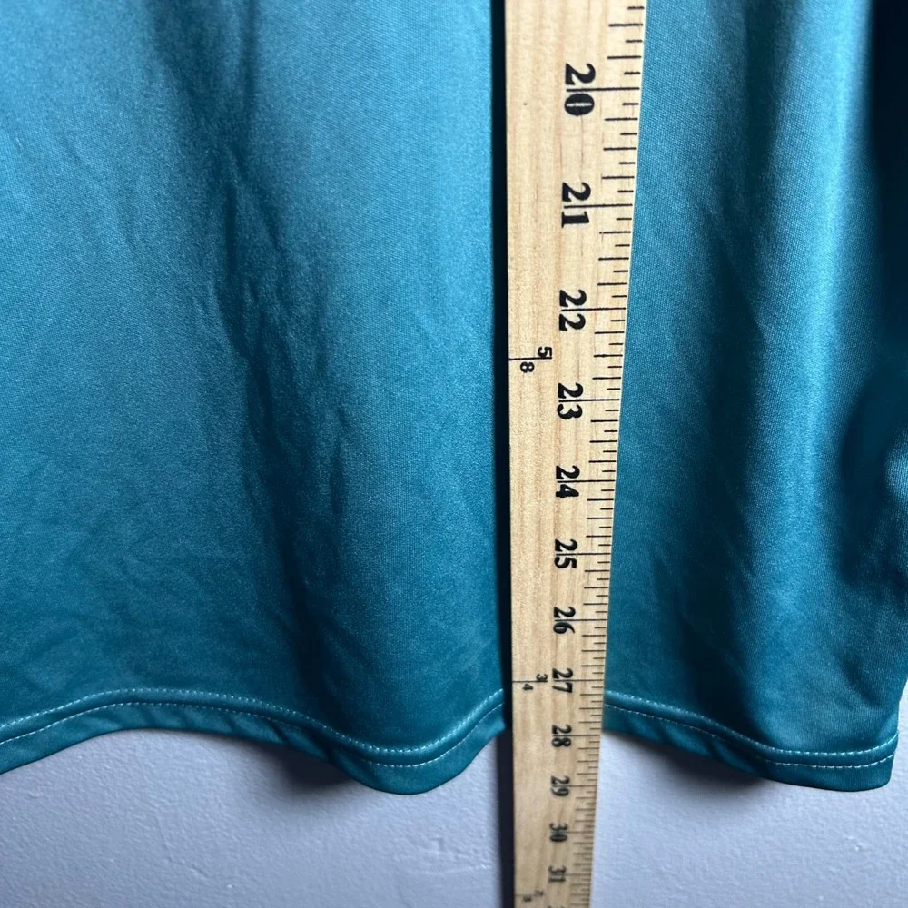 Nike Swim Mens Dri-FIT Short Sleeve Performance Rash Guard Shirt Teal NESSA586 M